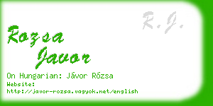 rozsa javor business card
