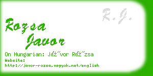 rozsa javor business card